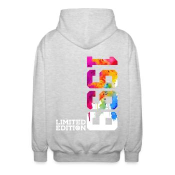 27TH BIRTHDAY LIMITED EDITION 1999 - Unisex Hooded Jacket - light heather grey - Back - AI Model Male 185 light (185cm)