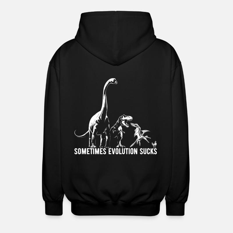 Parfois, l’évolution craint - Dinosaure - Poulet - Veste à capuche unisexe - noir