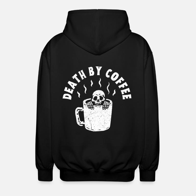 Tod durch Kaffee - Unisex Kapuzenjacke - Schwarz