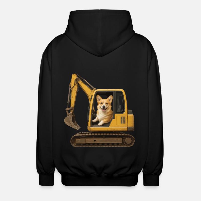 Corgi - Unisex Kapuzenjacke - Schwarz