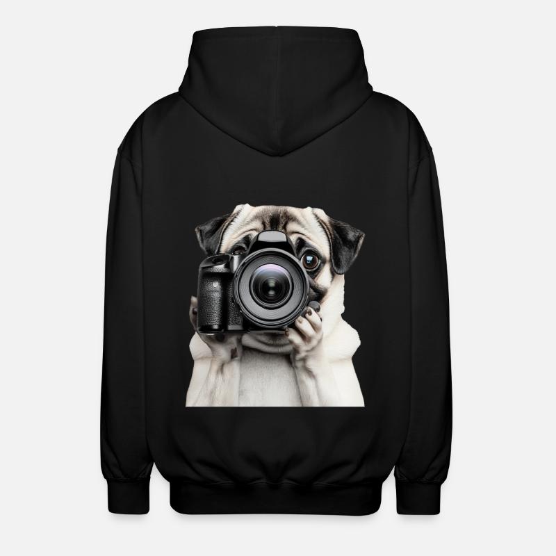 Mops - Unisex Kapuzenjacke - Schwarz