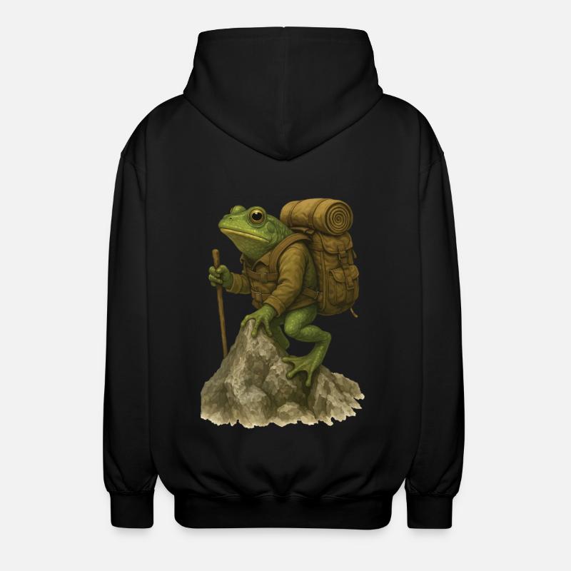 Frog Hiking - Unisex Hooded Jacket - black