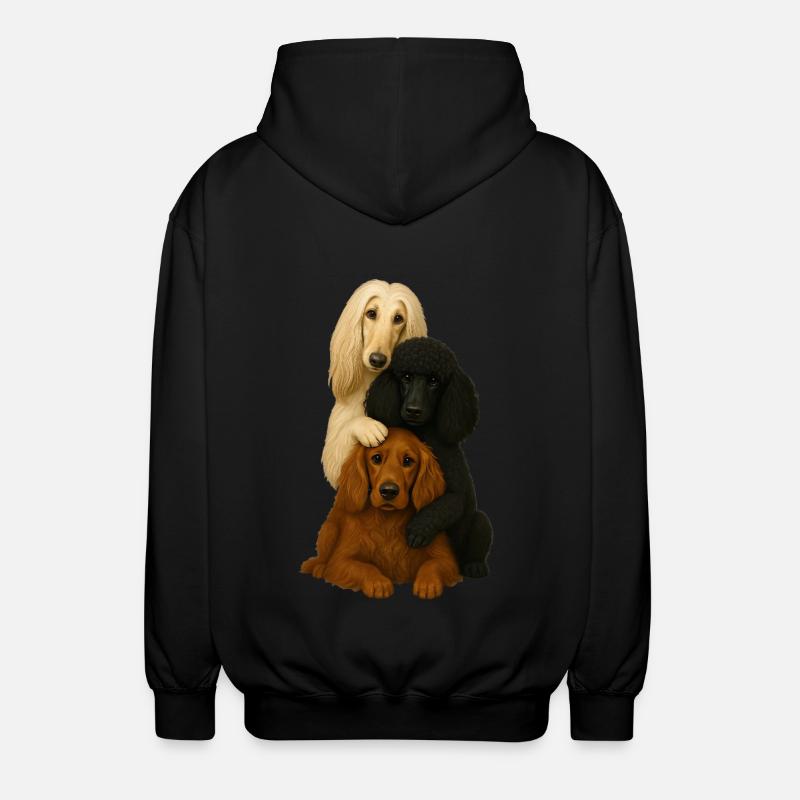 Chien Chiens Chiens mignons - Veste à capuche unisexe - noir