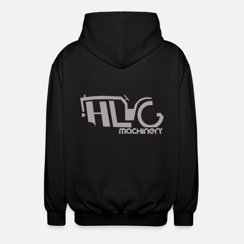 HLG machinery Gray - Unisex Hooded Jacket - black