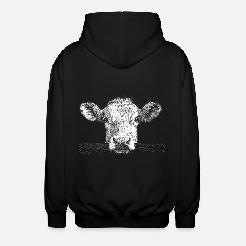 Kuh - Unisex Kapuzenjacke - Schwarz