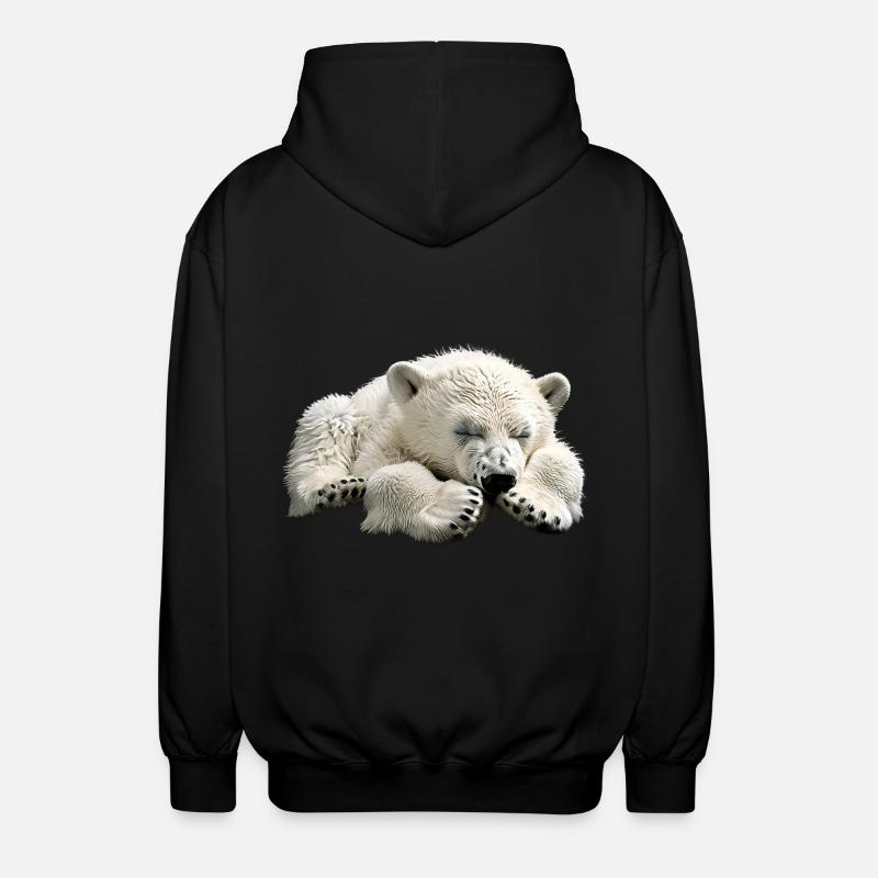 Polar bear - Unisex Hooded Jacket - black