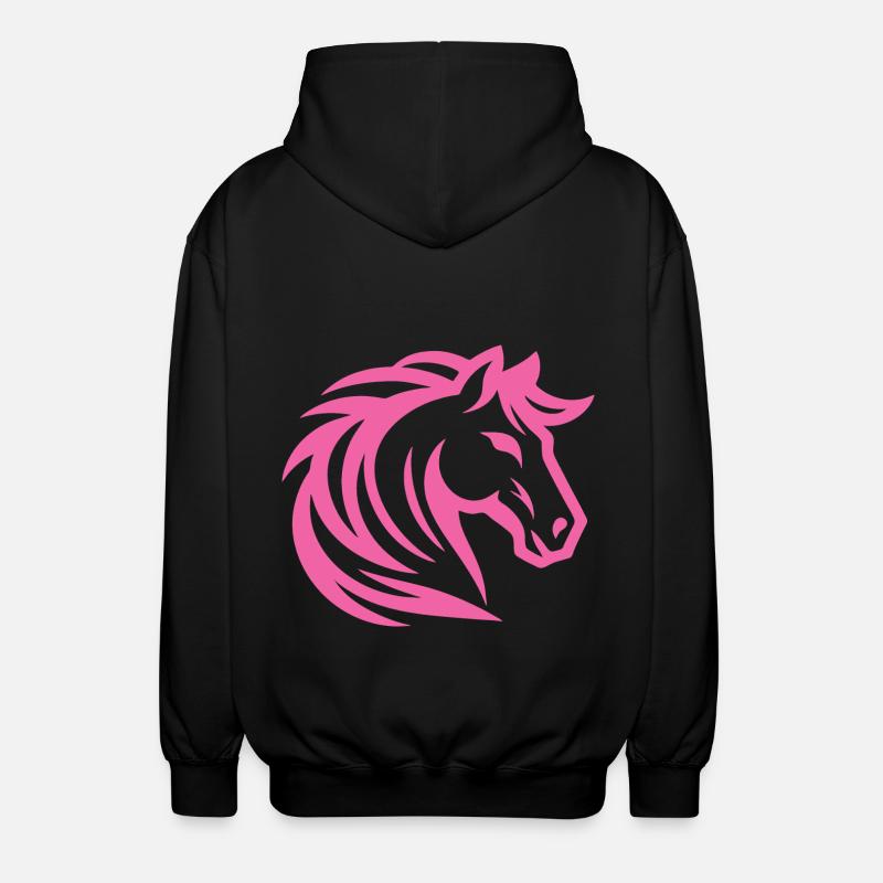Design cheval rose pour l’équitation - Veste à capuche unisexe - noir