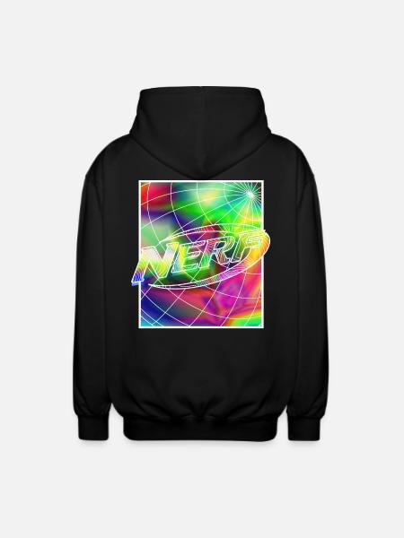 Nerf Rainbow Square Logo - Unisex Hooded Jacket - black