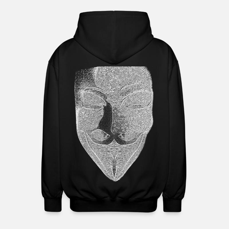 Anonymous v like vendetta mask - Unisex Hooded Jacket - black