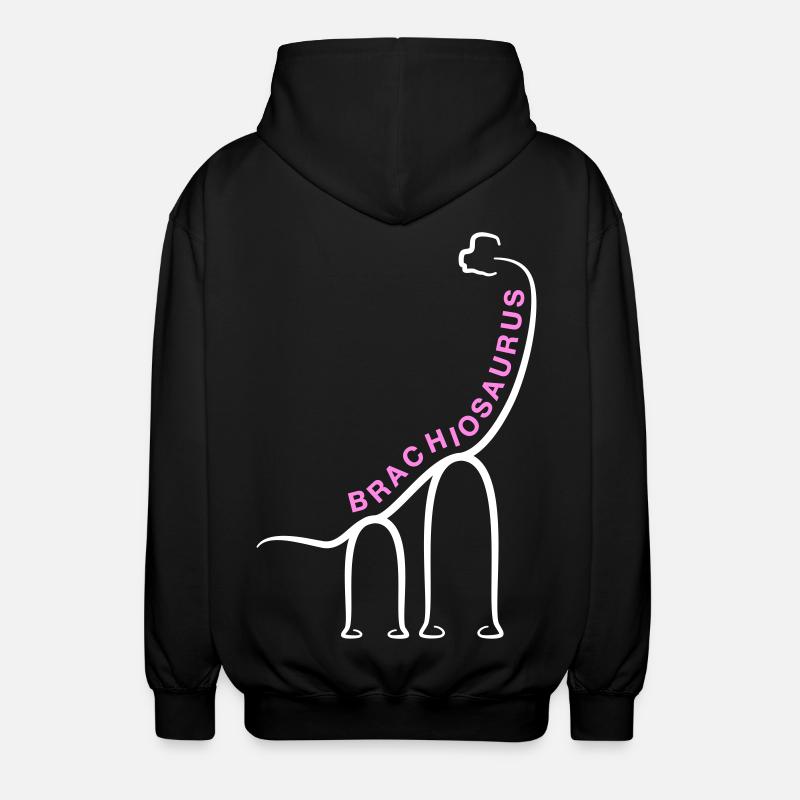 Dinosaurier Brachiosaurus Dino Liniengrafik - Unisex Kapuzenjacke - Schwarz