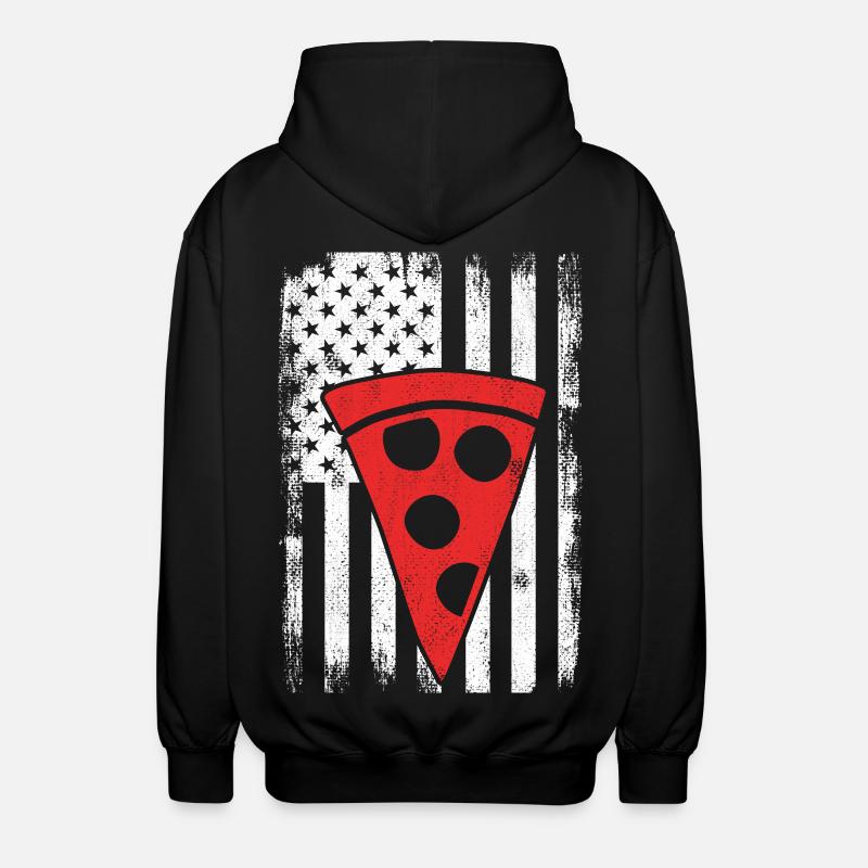 USA Pizza - Unisex Kapuzenjacke - Schwarz
