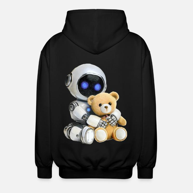 Robot Teddy - Unisex Hooded Jacket - black