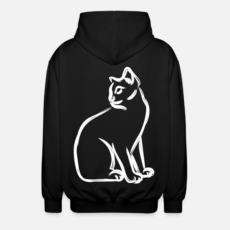 Dessin de chat - Veste à capuche unisexe - noir