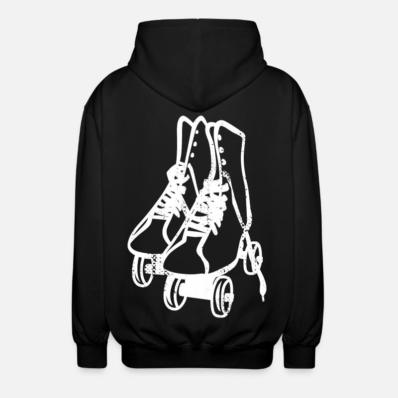 Retro Rollschuhe - Unisex Kapuzenjacke - Schwarz