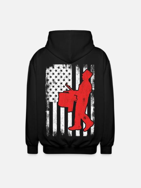 USA Patriotic drummer - Unisex Hooded Jacket - black