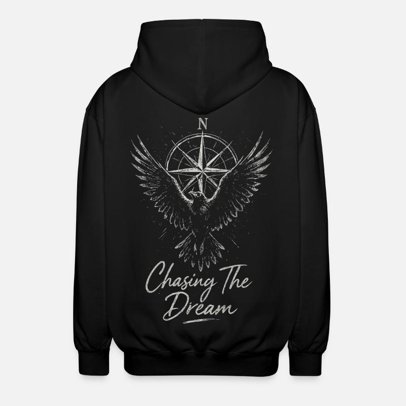 Dream Hunt Compass Wing - Unisex Hooded Jacket - black