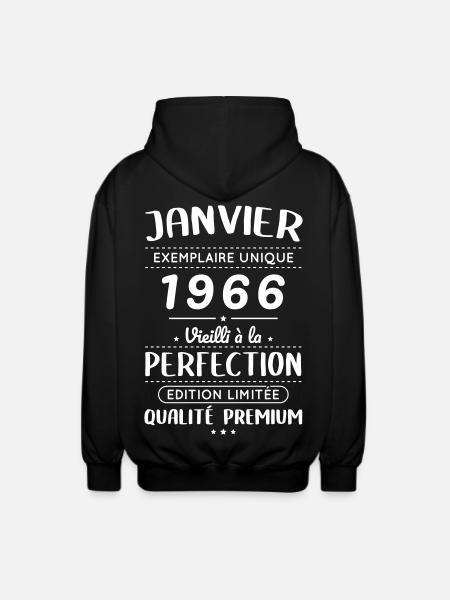 60th Anniversary - January 1966 Perfection - Unisex Hooded Jacket - black