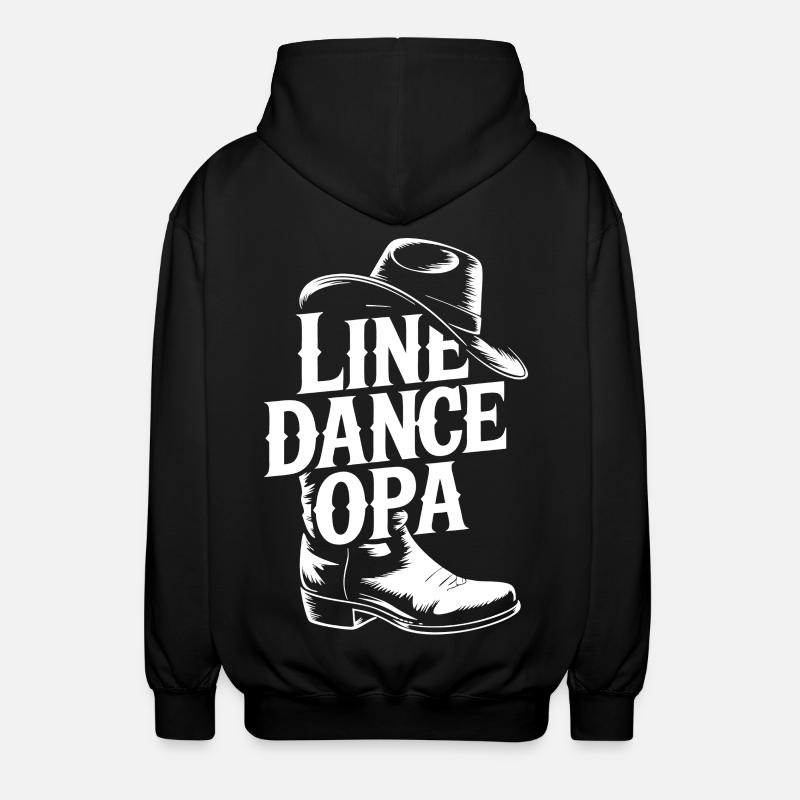 Line Dance Grandpa - Unisex Hooded Jacket - black