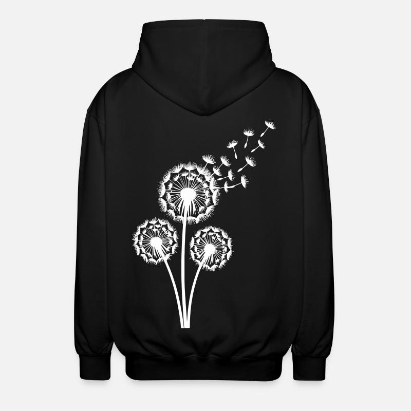 Löwenzahn im Wind Samenflug - Unisex Kapuzenjacke - Schwarz