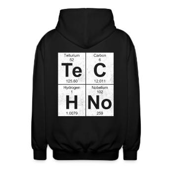TeCHNo ELEMENTS BLOCKS - Unisex Kapuzenjacke - Schwarz - Hinten - AI Model Male 185 light (185cm)