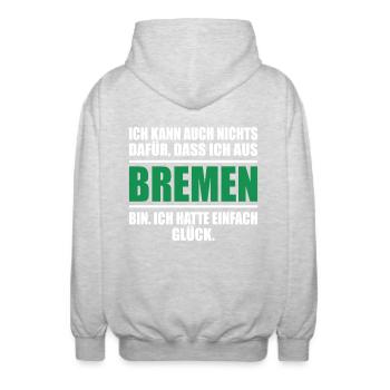 Bremen Bremer Bremerin Bundesland lustiges Bremen - Unisex Kapuzenjacke - Hellgrau meliert - Hinten - AI Model Male 185 light (185cm)