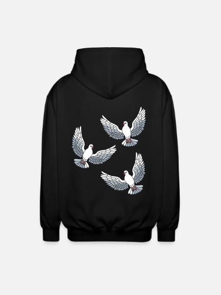 Pigeons Oiseaux - Veste à capuche unisexe - noir