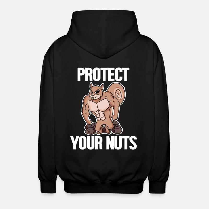 Funny squirrel gift - Unisex Hooded Jacket - black