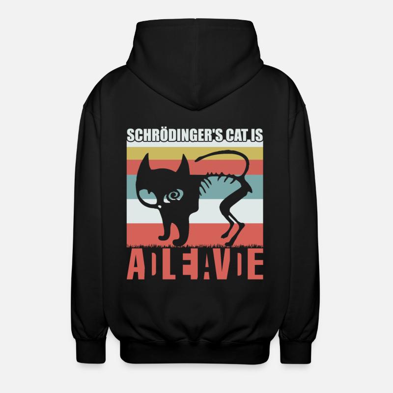 Schrödinger's cat is dead alive - Unisex Hooded Jacket - black