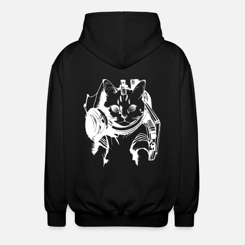 DJ Chat en blanc - Veste à capuche unisexe - noir