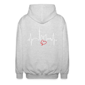 Toronto Skyline Herzschlag Kanadier I Love Kanada - Unisex Kapuzenjacke - Hellgrau meliert - Hinten - AI Model Male 185 light (185cm)