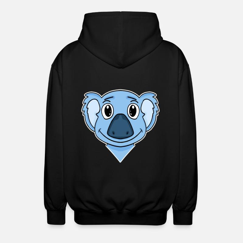 Koala Bear Head - Unisex Hooded Jacket - black
