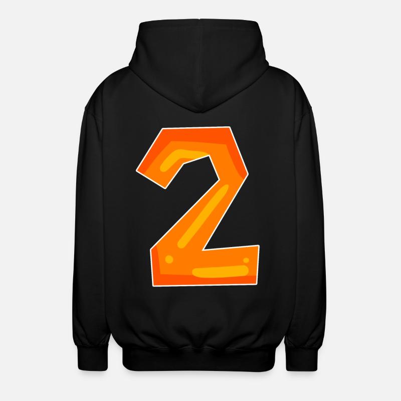 Deux - 2 - Nombre - Veste à capuche unisexe - noir