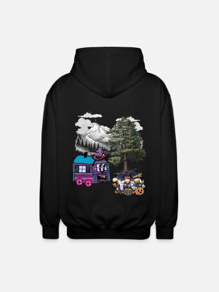Witch Witches Halloween Construction Trailer - Unisex Hooded Jacket - black