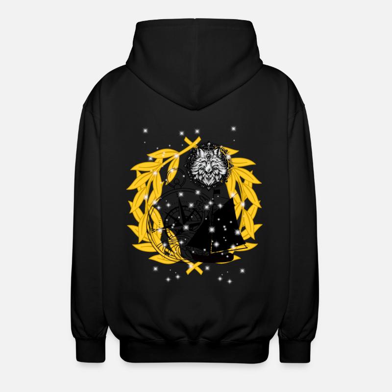 Seafaring compass sailing ship maritime - Unisex Hooded Jacket - black