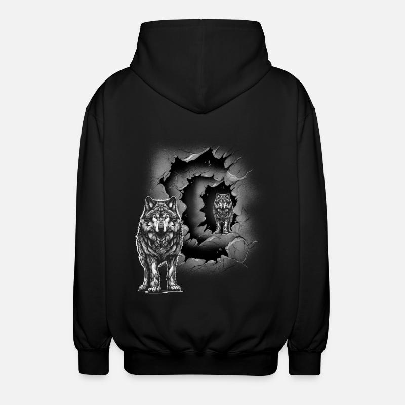 Wolf Wolves She-Wolf Mystical Halloween - Unisex Hooded Jacket - black