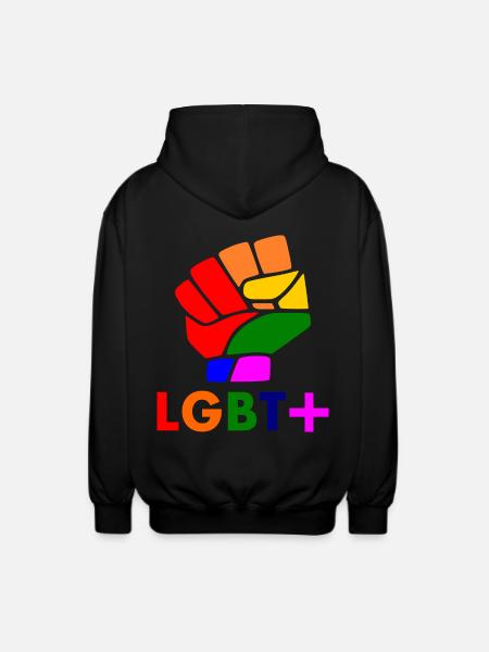 Lgbt - Unisex Hooded Jacket - black