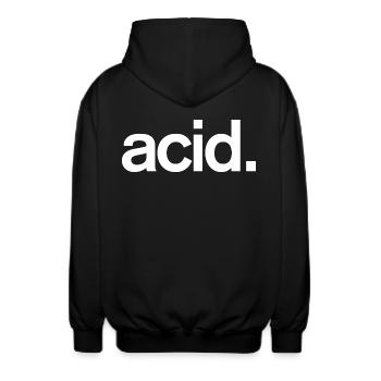 acid. - Unisex Kapuzenjacke - Schwarz - Hinten - AI Model Male 185 light (185cm)