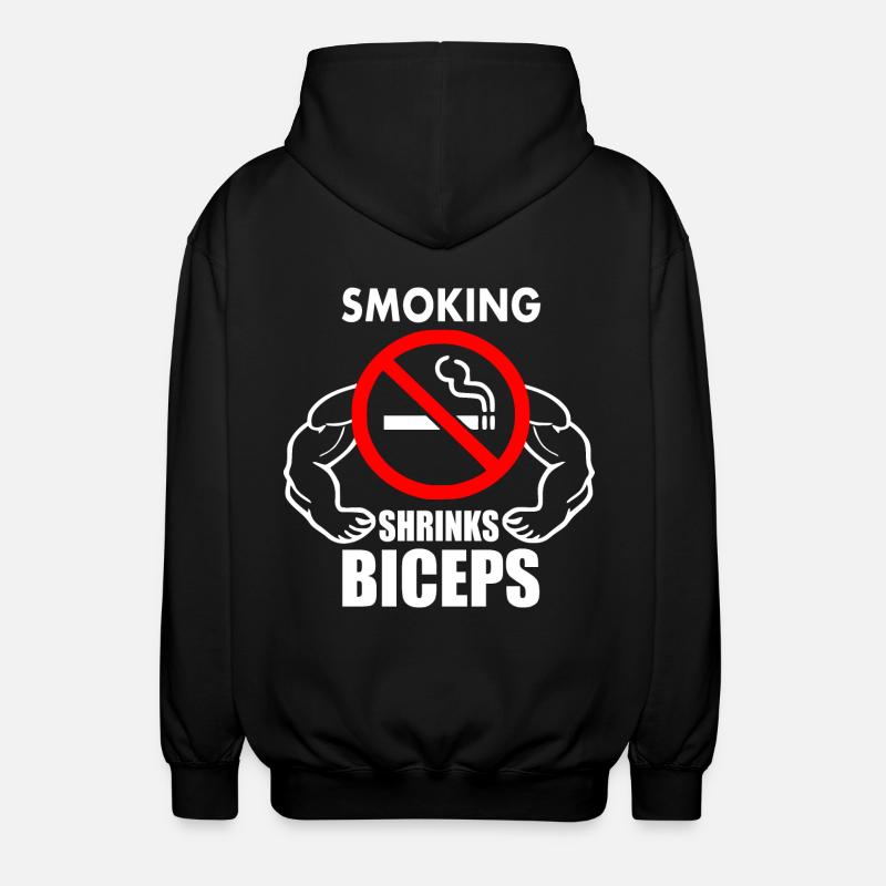 Smoking shrinks the biceps - Unisex Kapuzenjacke - Schwarz