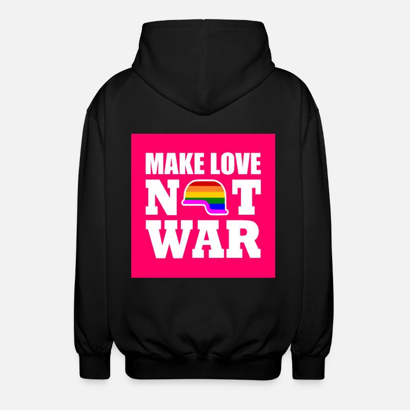 Make love not war - Unisex Hooded Jacket - black