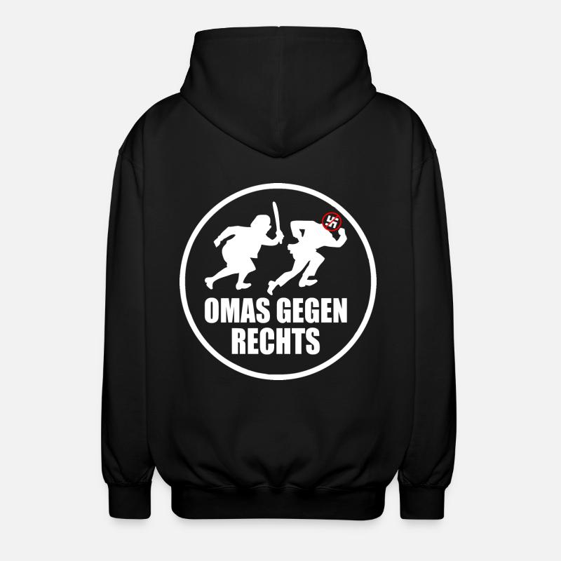 Omas gegen rechts - Unisex Kapuzenjacke - Schwarz
