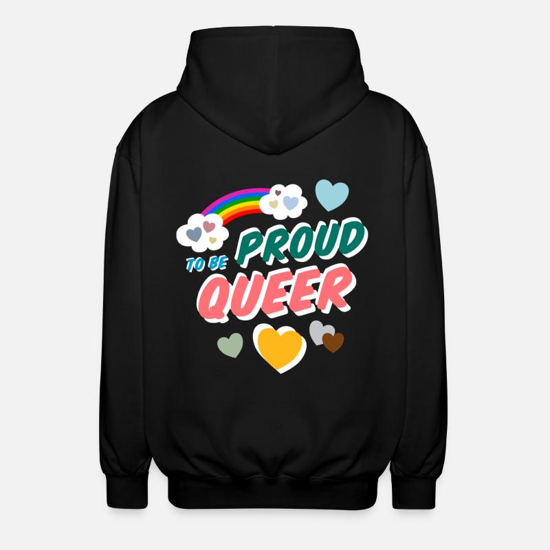 Proud to be Queer - Unisex Hooded Jacket - black
