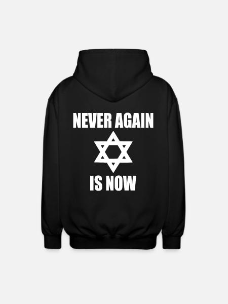 Never again is now - Unisex Hooded Jacket - black