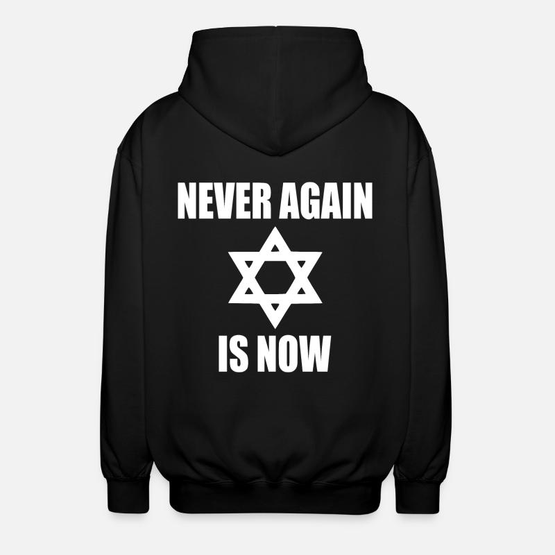 Never again is now - Unisex Hooded Jacket - black