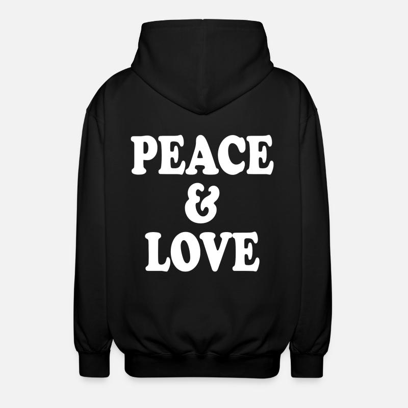 Peace and love - Veste à capuche unisexe - noir
