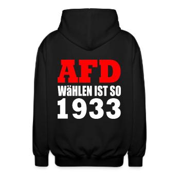 Afd wählen ist so 1933 - Unisex Kapuzenjacke - Schwarz - Hinten - AI Model Male 185 light (185cm)