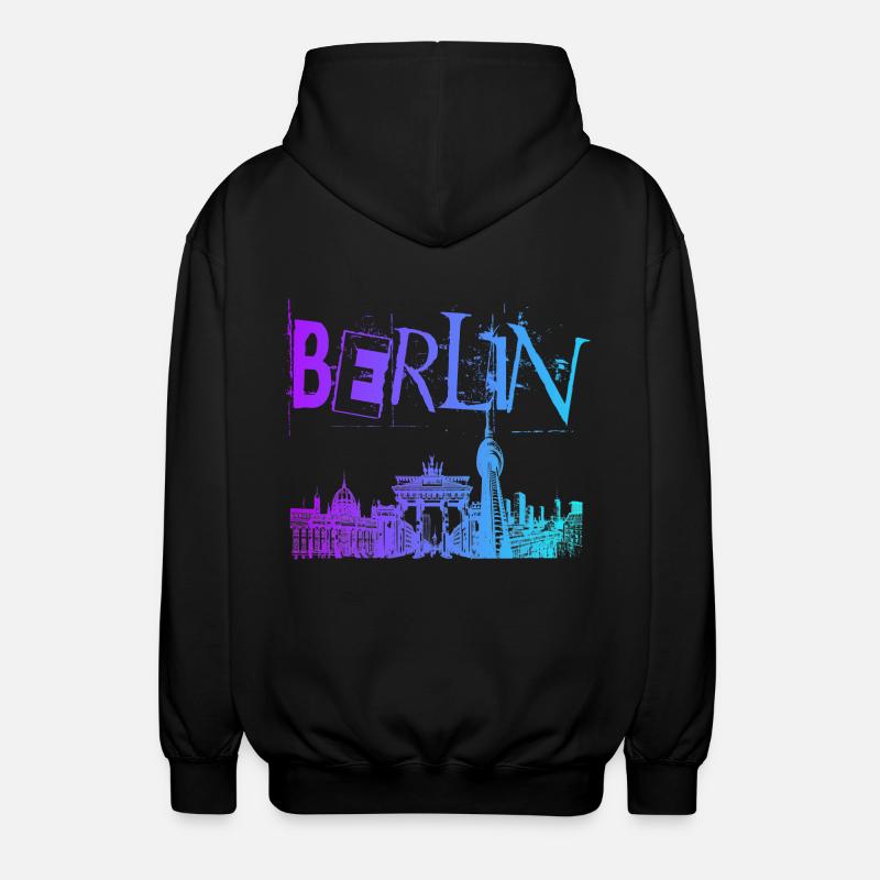 Berlin Skyline Panorama - Unisex Kapuzenjacke - Schwarz