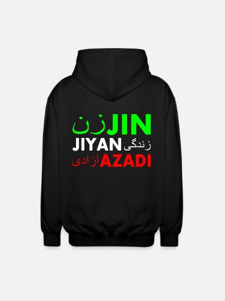 Jin jiyan azadi زن زندگی آزادی - Unisex Hooded Jacket - black