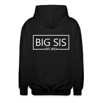 Big Sis Est. 2023 Grossesse promue Grande Sœur - Veste à capuche unisexe - noir - Dos - AI Model Male 185 light (185cm)