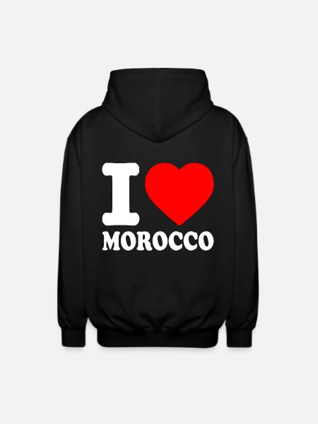 I love morocco - Marokko - Uniseks zip hoodie - zwart