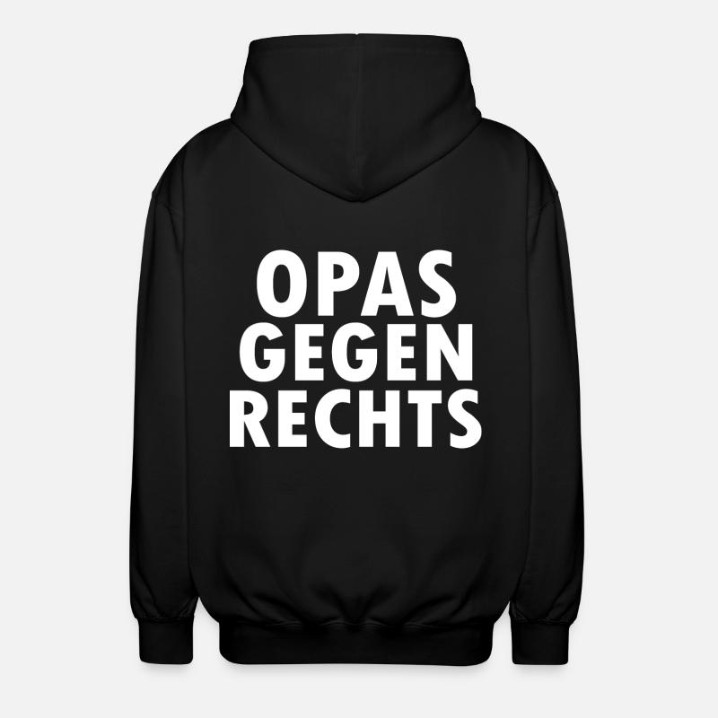Opas gegen rechts - Unisex Kapuzenjacke - Schwarz